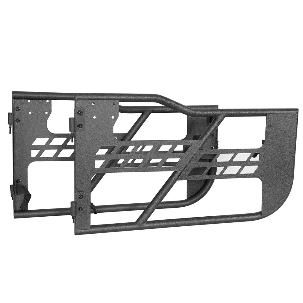Hooke Road Fit 2018-2023 Jeep Wrangler  2-Door Steel Tubular Half Door Guards Frame Black