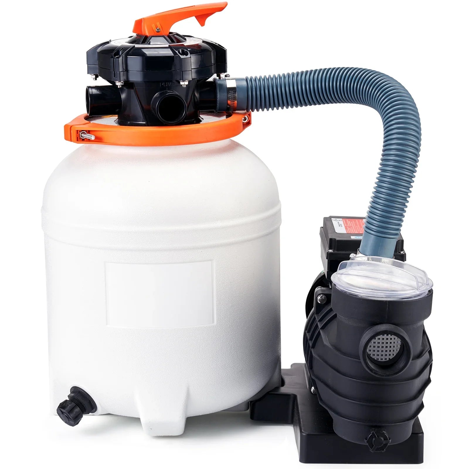 12" 6-Way Valve Sand Filter Above Ground with 1/2HP Swimming Pool Pump 3000GPH Flow