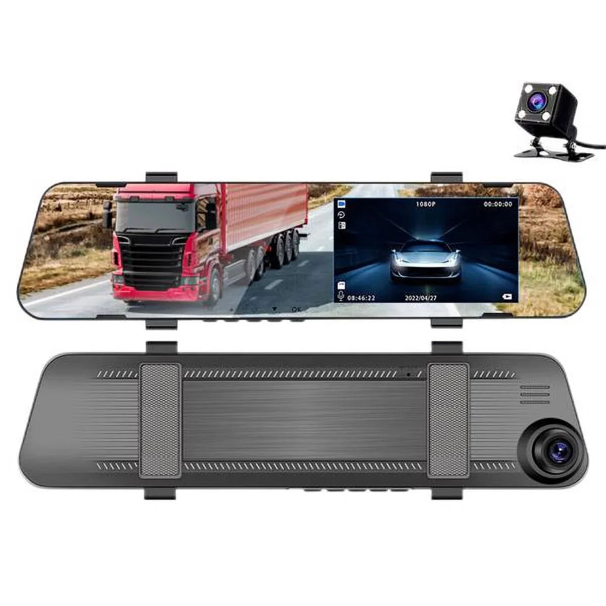 Fithood 1080P Rearview Mirror Car  Dual Dash Cam Camera Front Rear  Video Recorder