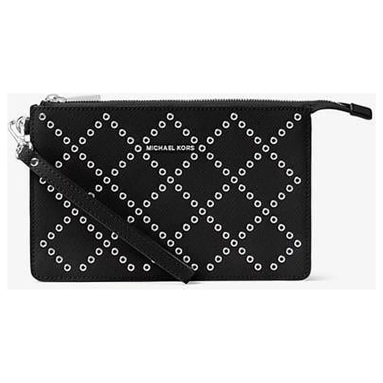Michael Kors Daniela Grommeted Leather Wristlet - Black - 32F7Gfdu8U-001