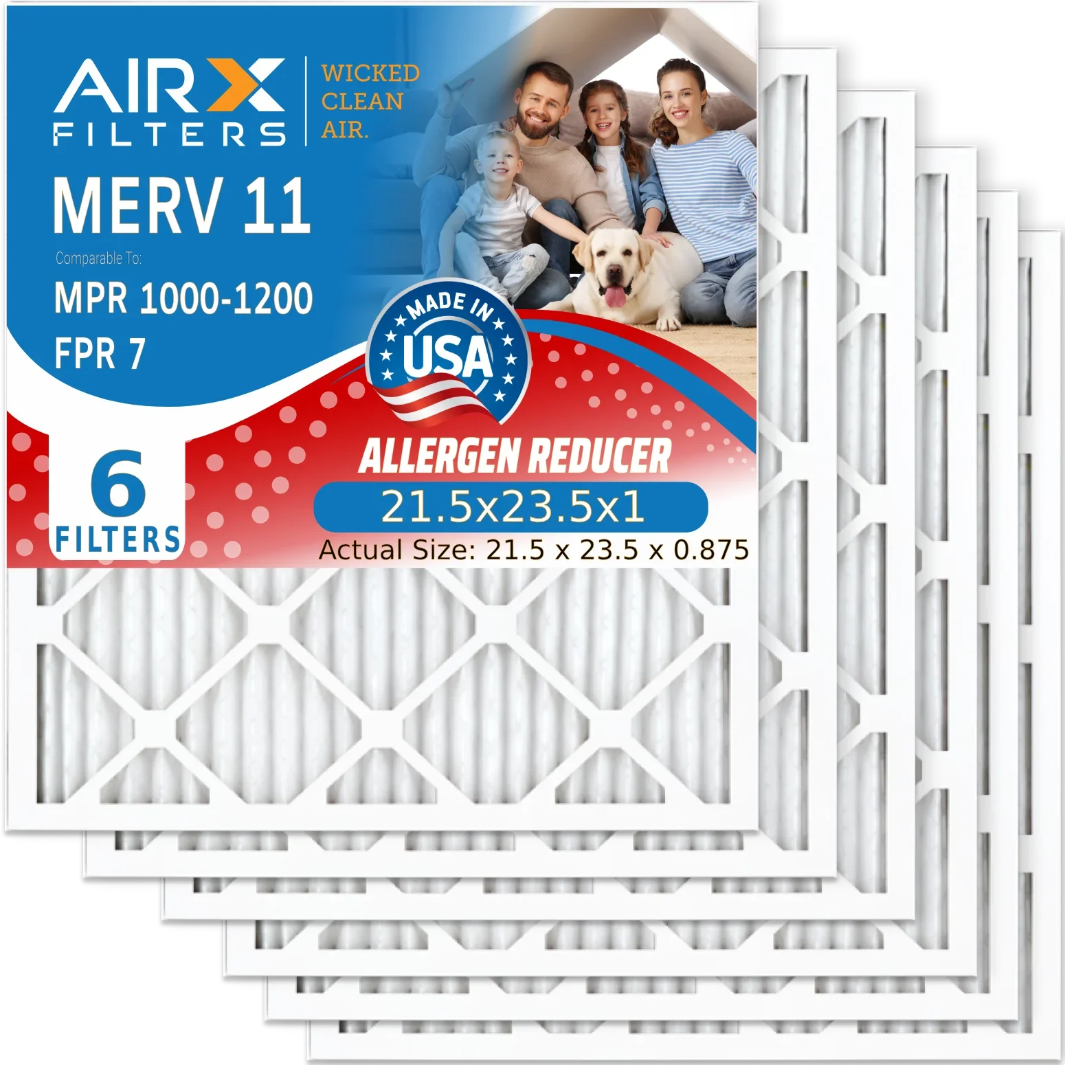 21.5x23.5x1 Air Filter  11 Comparable to  1000,  1200 &  7 Electrostatic Pleated Air Conditioner Filter 6 Pack   Made 21.5x23.5x1 Furnace Filters by     .