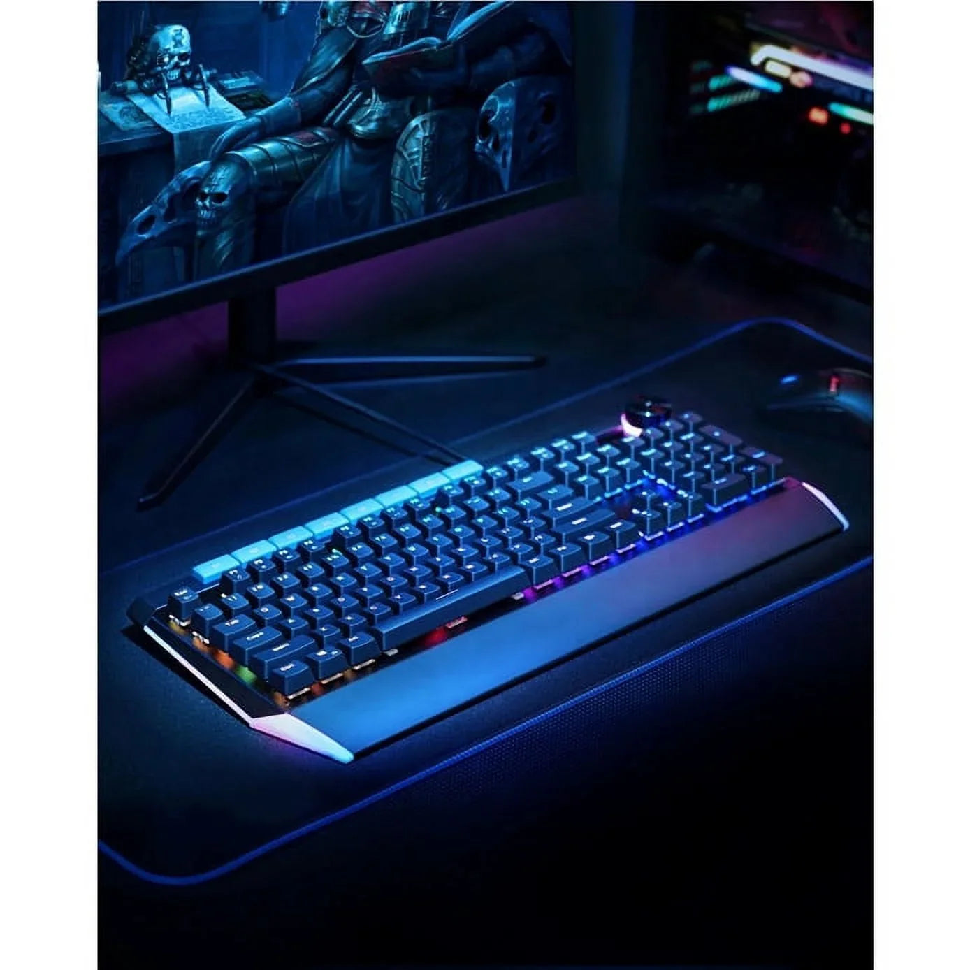 Mechanical Keyboard Blue Switches 104key with Volume Control Button KMG17