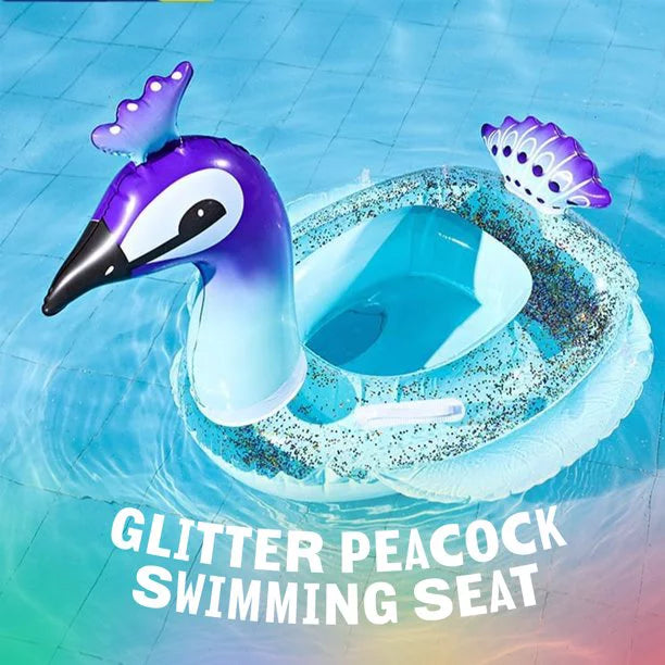 Calla Inflatable Swimming Pool Glitter Pool Float Peacock Designed with Fast Valves Summer Beach Party Lounge Raft Decorations Toys for Kids | 48 Inch