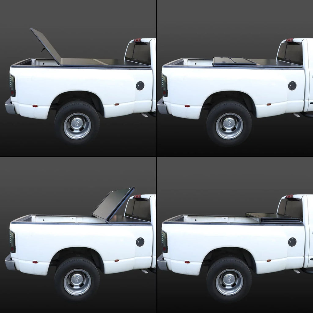 Motoring --090 For 2019 to 2021 Ford Ranger 5Ft Truck Short Bed Black Powdercoated Aluminum Frame  Hard Top Tri-Fold Tonneau Cover 20