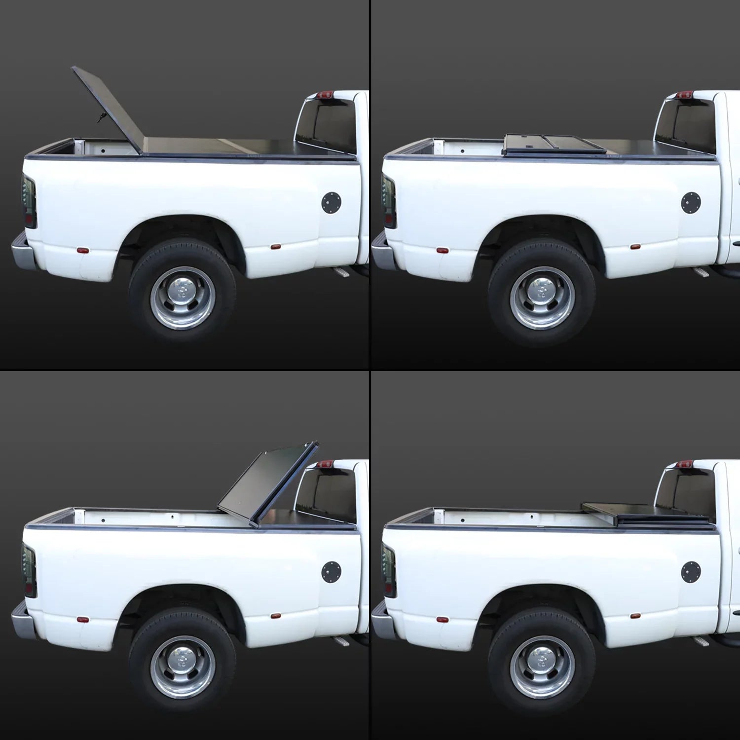 Motoring --090 For 2019 to 2021 Ford Ranger 5Ft Truck Short Bed Black Powdercoated Aluminum Frame  Hard Top Tri-Fold Tonneau Cover 20