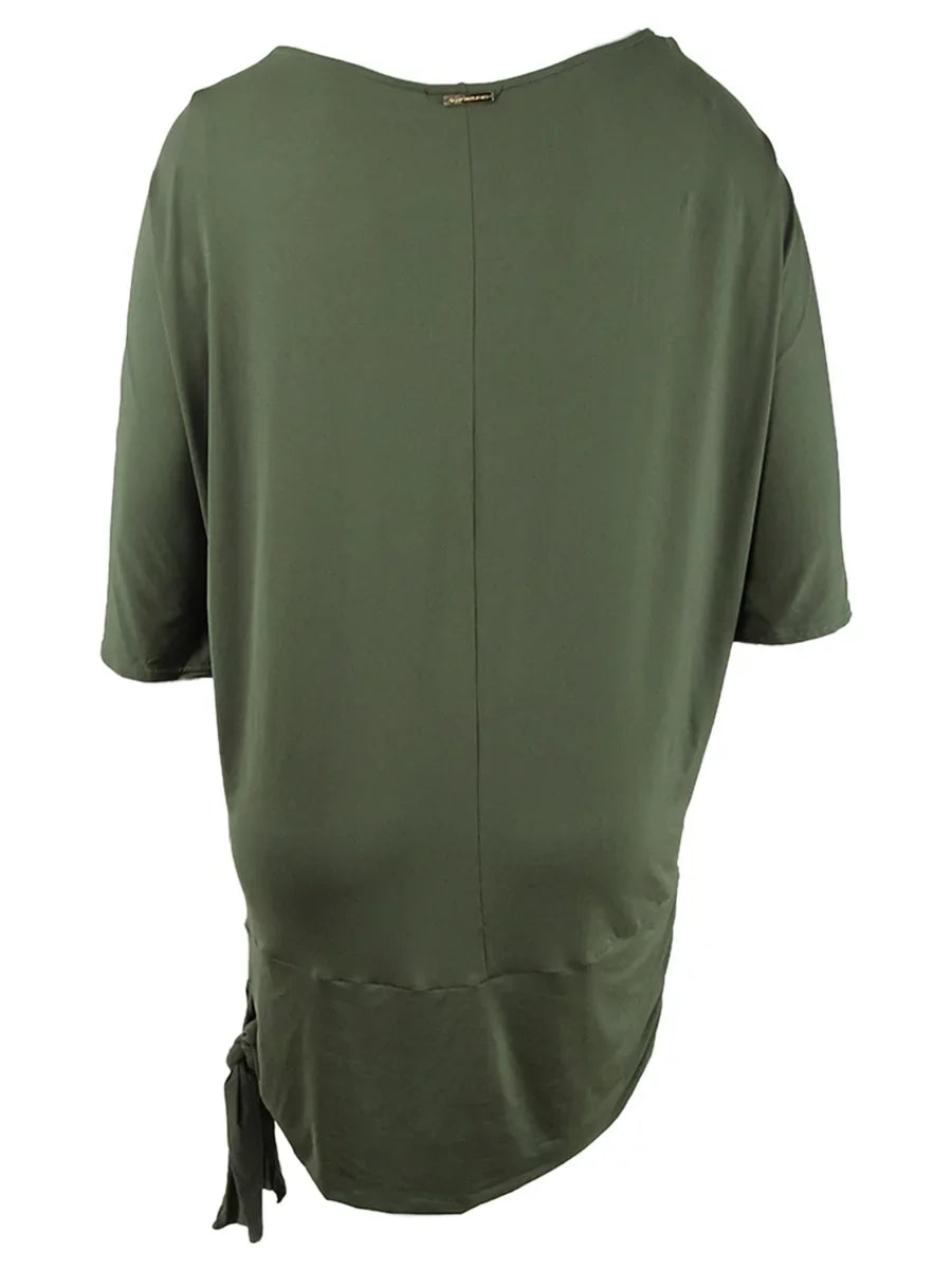 Michael Michael Kors Women's Plus Size Side-Tie Dress Swim Cover-Up (2X, Ivy)