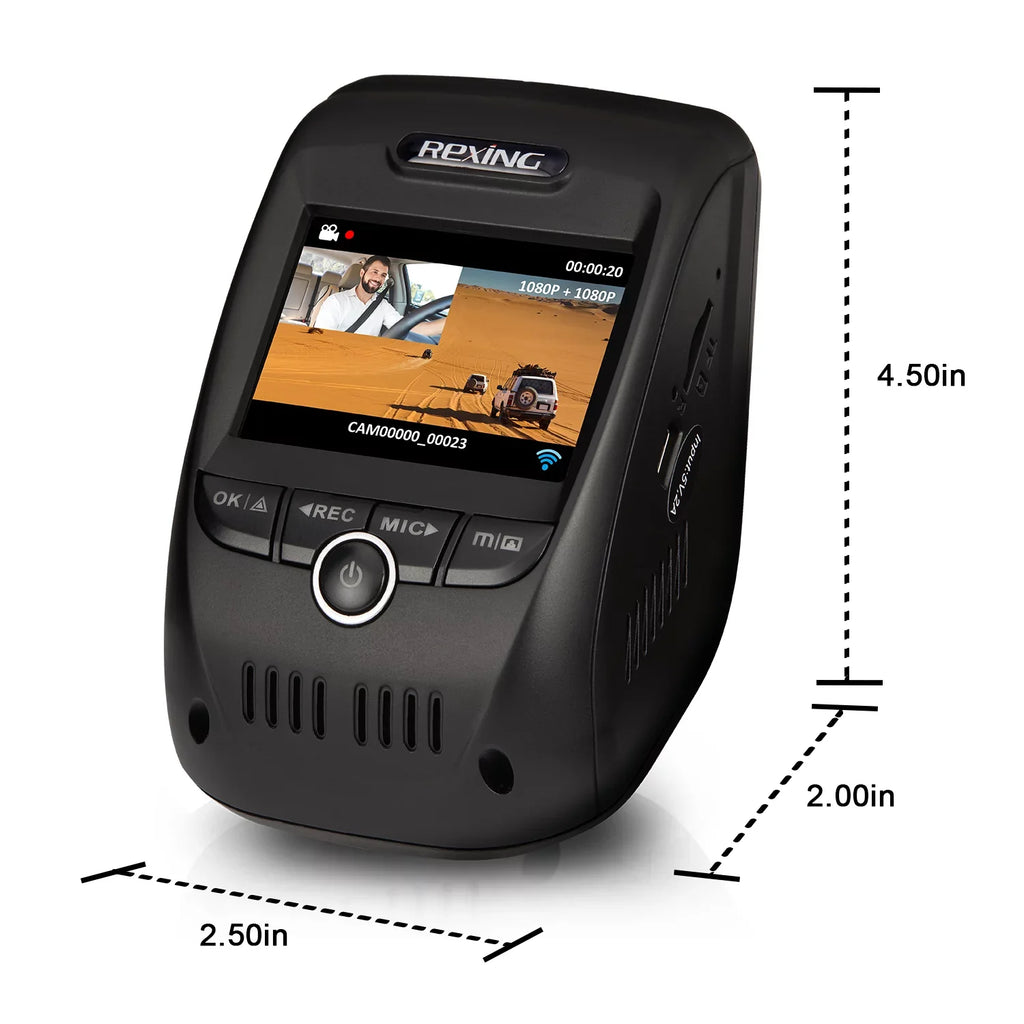 Rexing V1P Pro 1080p Full  Front and Rear Dash Cam