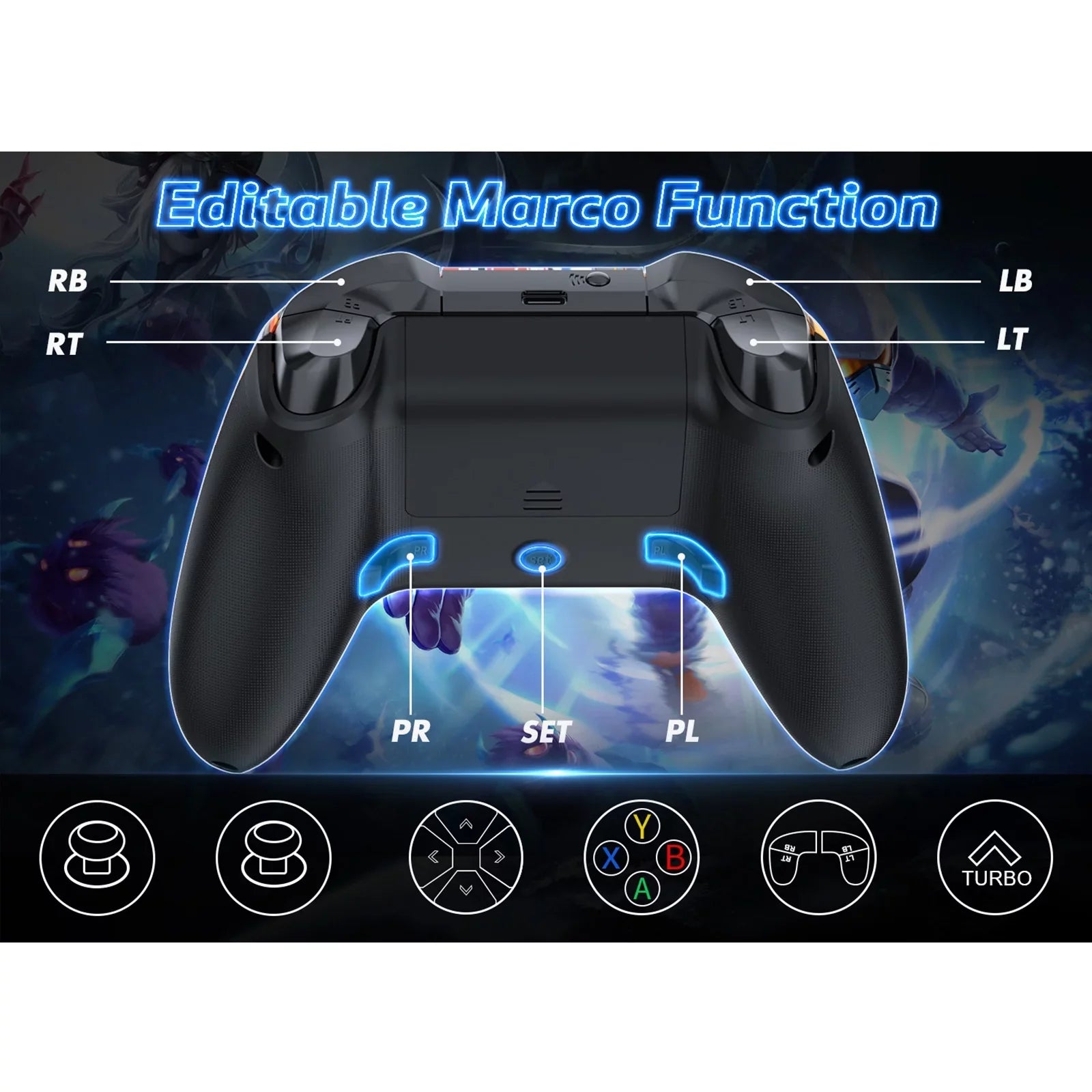 Bonadget 32Ft Wireless Xbox One Controller,Graffiti Custom Xbox Controller Built-in Dual Vibration and 3.5mm Audio Jack with  Function - Compatible with Xbox One S/X/Xbox Series X/S/Window