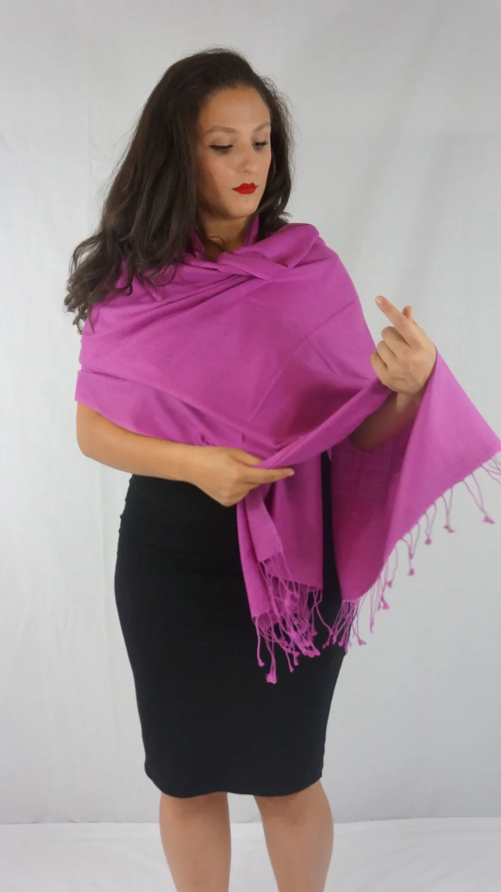 Shawl/Shawls/Scarf/Scarves/Wrap/Stole/Muffler/Cape/Ruana/Blanket/Throw/Pashmina Shawl/Cashmere Scarf/Wool/Silk (Raspberry Regular Shawl)