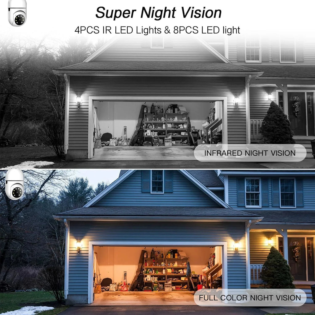 OwLUCK 3MP Light Bulb Security Camera 360° Outdoor & Indoor 5g-2.4ghz,Optiguard Light Bulb Camera Color