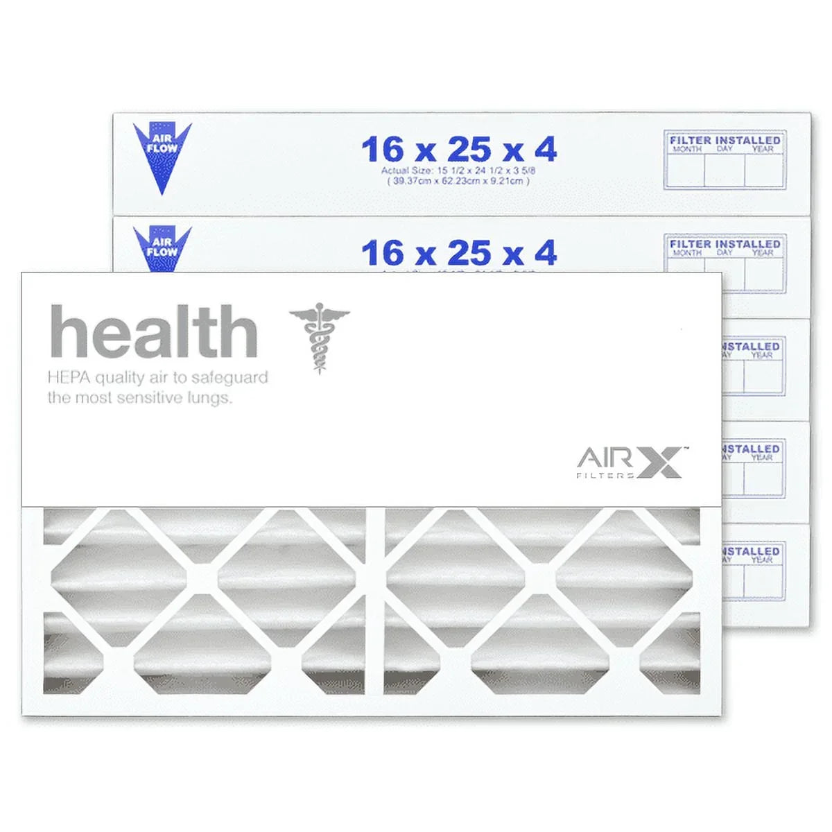 AIRx Filters 16x25x4 Air Filter  13 Pleated   Furnace Air Filter, Health 6-Pack, Made in the