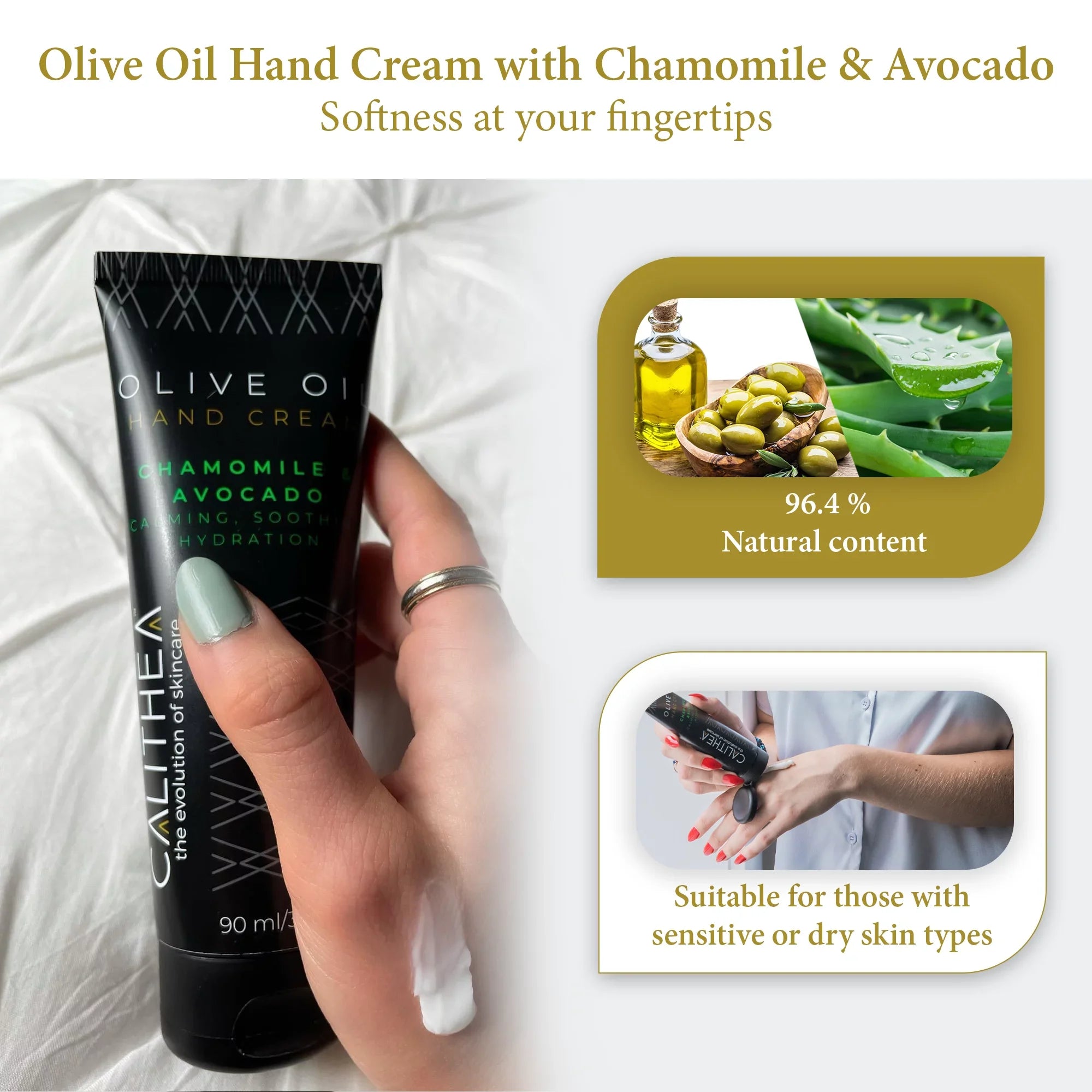 Calithea Natural Organic 3-Step Body Set with  100% Pure Olive Oil Soap