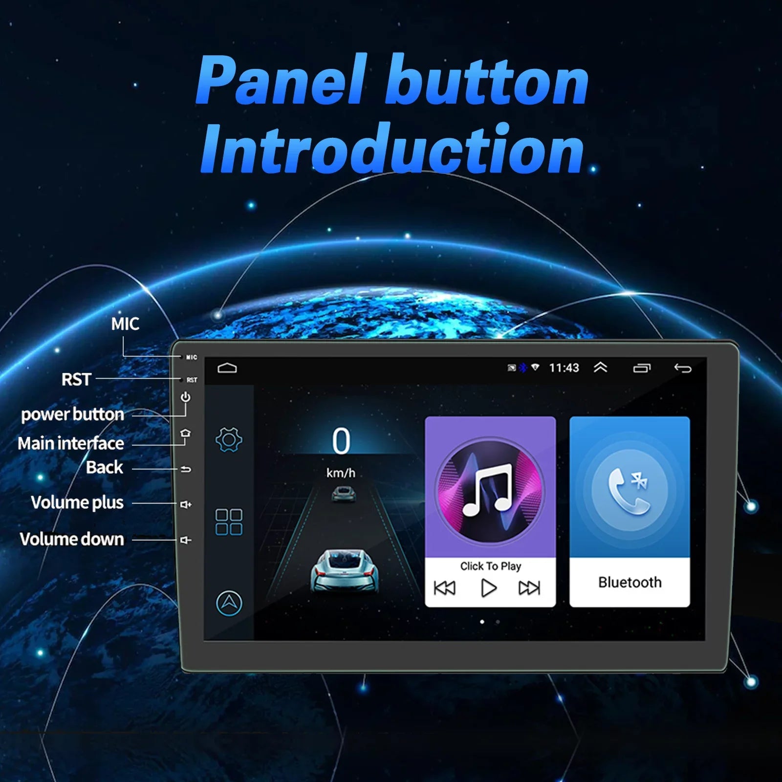 Double Din Car Stereo, 10.1" Android 10.1 Car MP5 Player,  Touch Screen Car Radio W/Bluetooth Mirror Link  Function, Rear Camera Included (2G+32G)