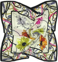 Women's Graphic Print 100% Silk, Silk Scarf Square, 33X33 Inches