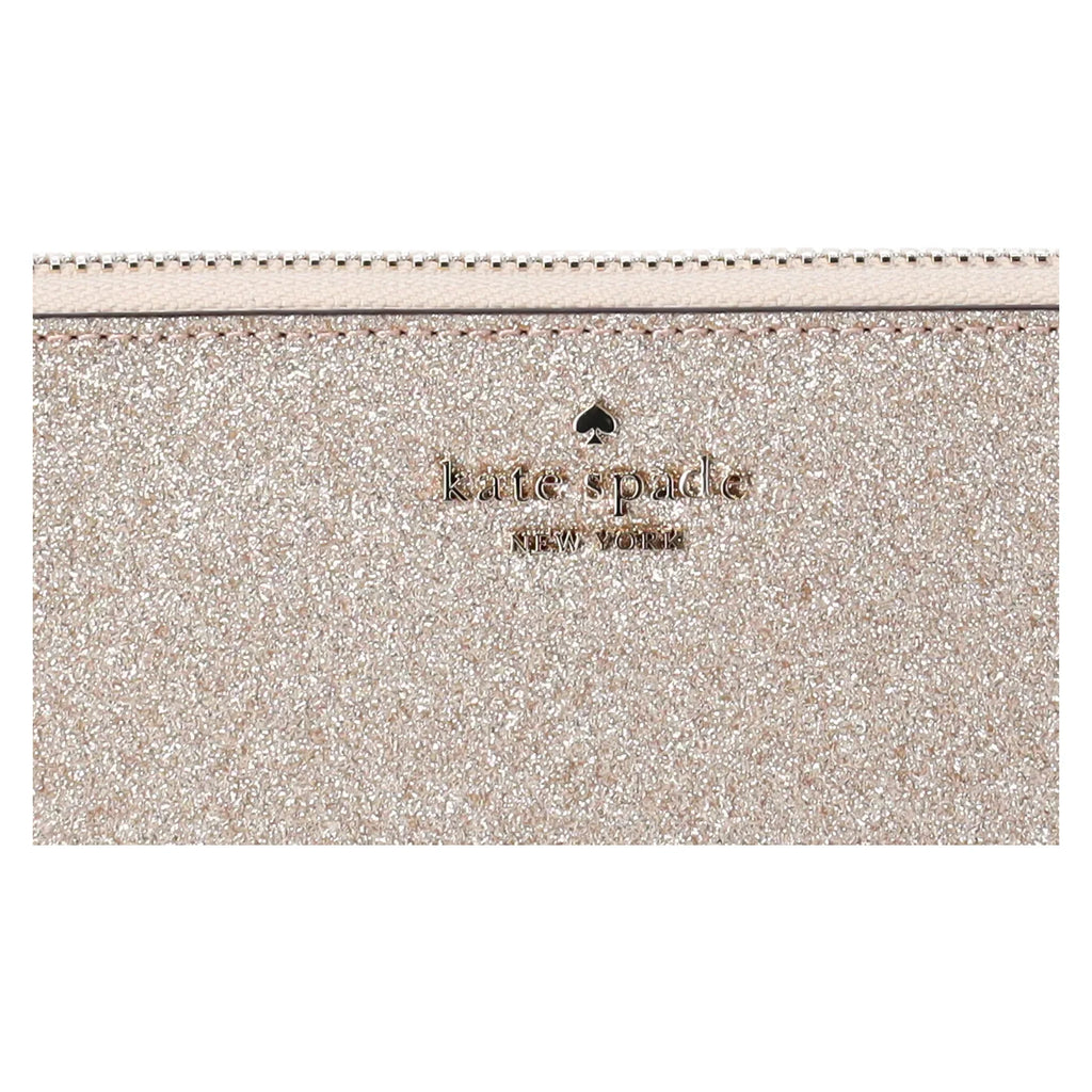 Kate Spade Glimmer Large Top Zip Tote Shoulder Bag Gold Glitter Holiday + Wallet