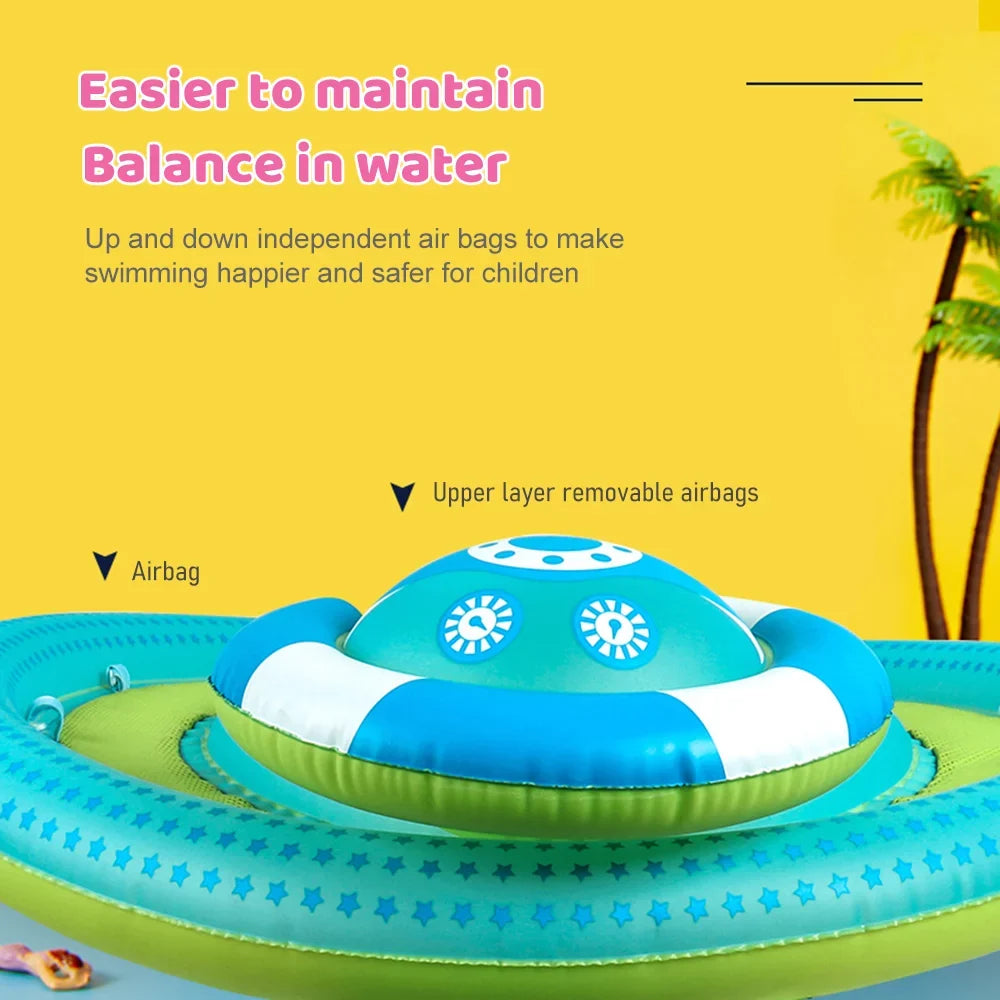Pool Float with Bottom Seat Detachable Upper Float Inflatable Swim Float Swimming Float Ring Toddler Pool Float for 6-48 Months Boys Girls