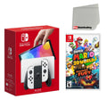 Nintendo Switch  Console White with Super Mario 3D World + Bowser’s Fury and Screen Cleaning Cloth
