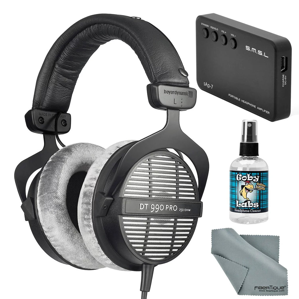 Beyerdynamic  990  250 Ohm Headphones with Amplifier + Cleaner + Fibertique Cloth Bundle