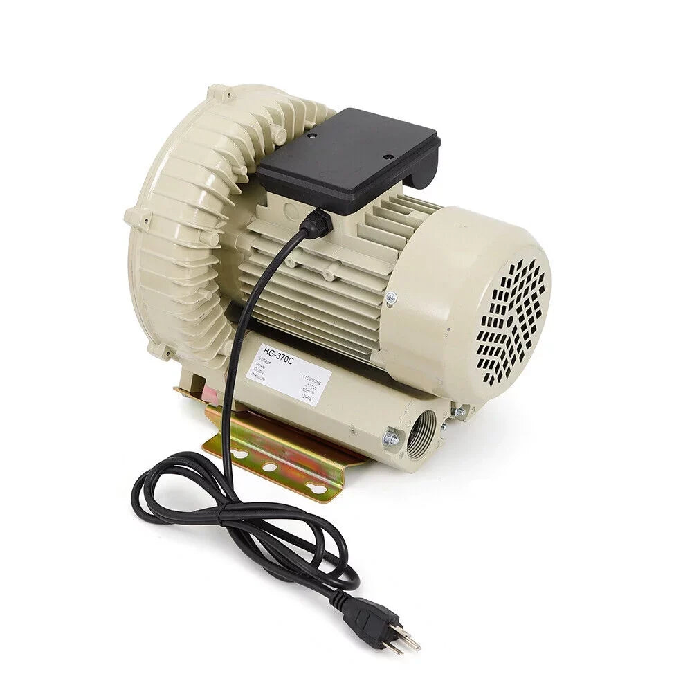 Miumaeov 110V 370W Industrial Air Pump Blower Aquarium Hydroponics Aquaculture Fish Pond High Pressure Air Blower