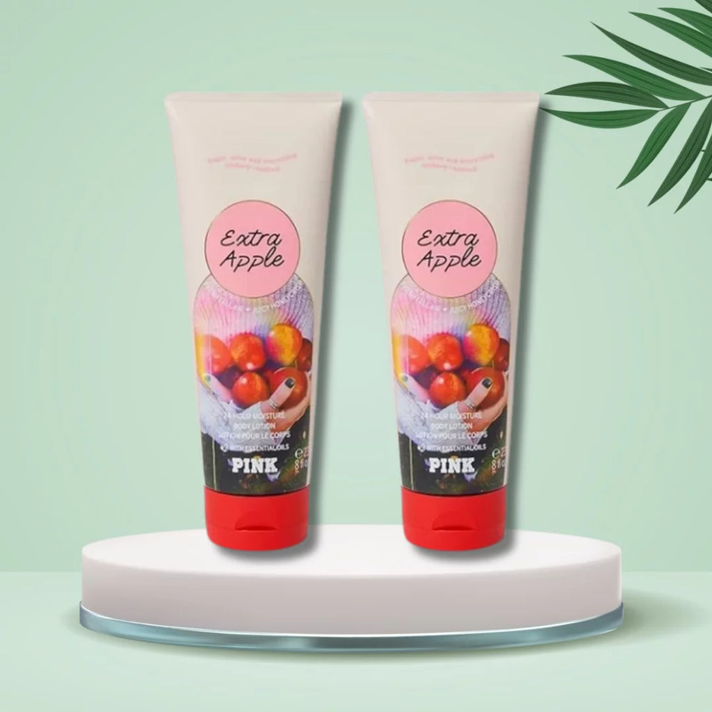 Victoria's Secret Pink Extra Apple Body Lotion 8 oz (Pack Of 2)