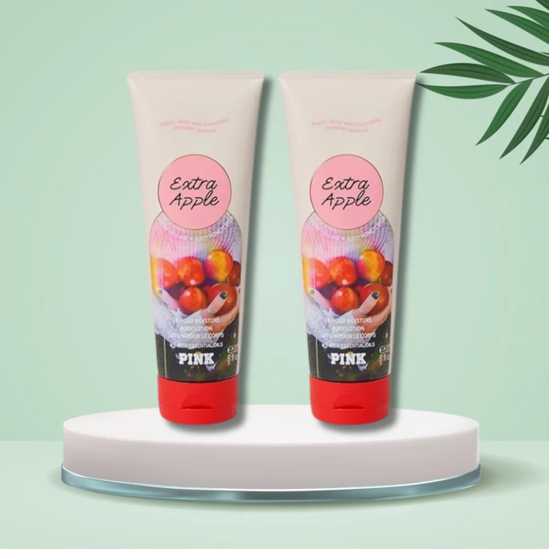 Victoria's Secret Pink Extra Apple Body Lotion 8 oz (Pack Of 2)
