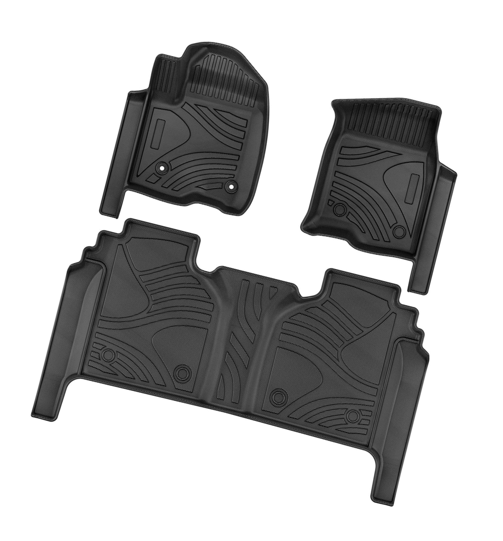 Auto Drive Floor Mats liner For 2019-2023 Chevy Silverado Crew Cab & Underseat Storage Box Liner