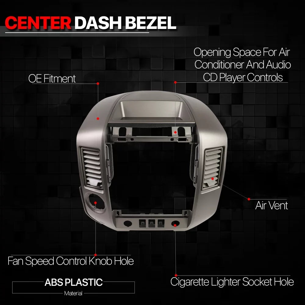 Center Consoles  Dash Radio Bezel w/o Speaker for 04-06 Nissan Titan/Armada