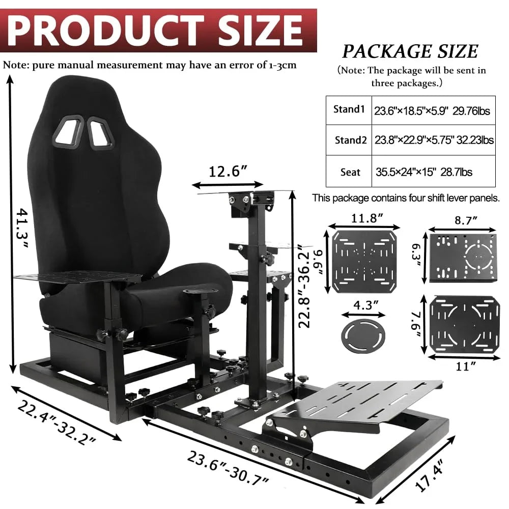 Supllueer Racing Flight Sim Cockpit with Seat Fit Thrustmaster Hotas Warthog Logitech G29 G923 X52