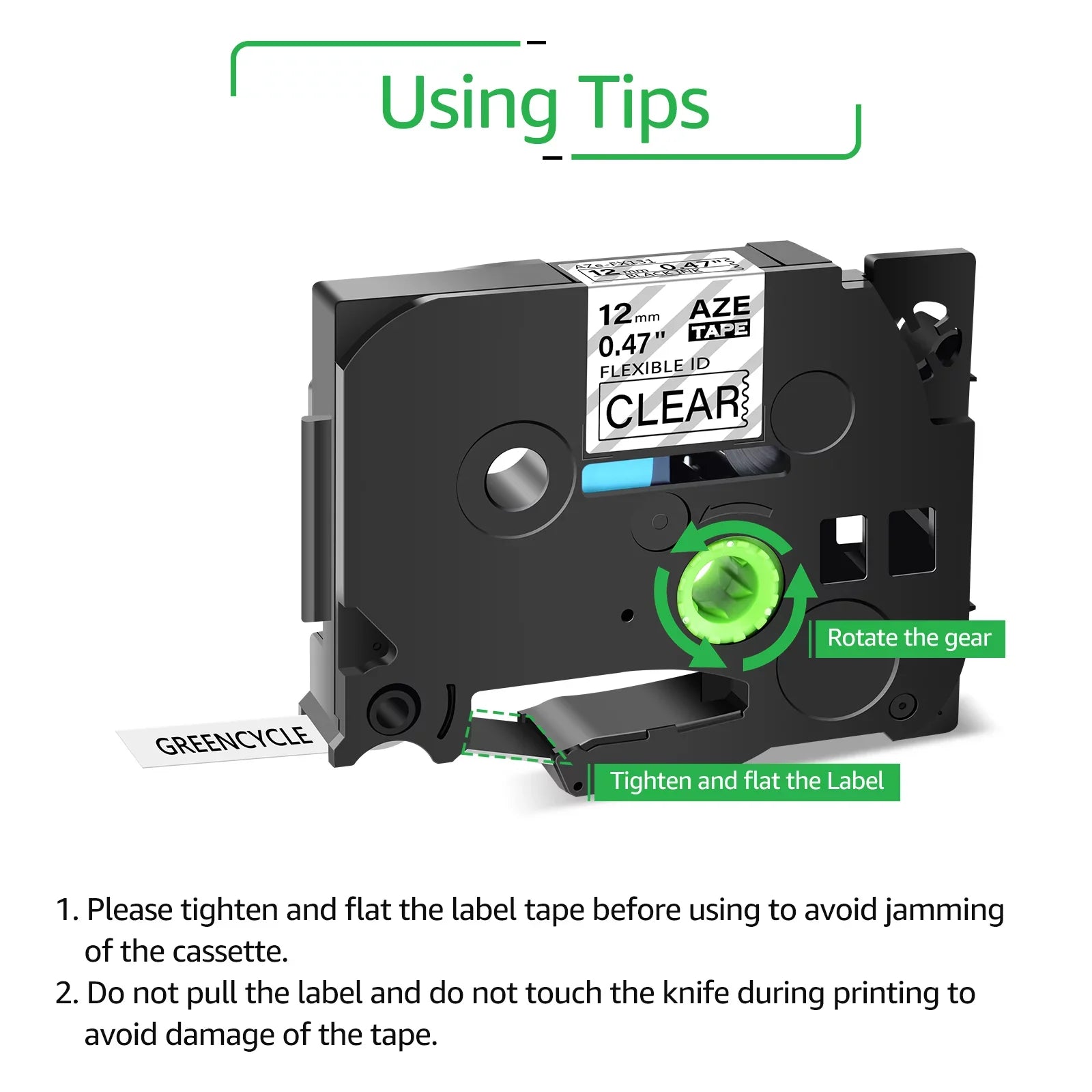 4PK Compatible for Brother P-touch 12mm x 8m Black on Clear  TZe TZe-FX131 -FX131 TZe-131 -131 Flexible  Cable Wire Label Tape