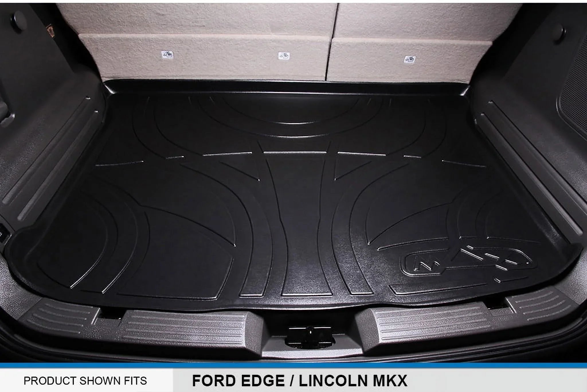 All Weather Custom Fit Cargo Trunk Liner Floor Mat Black Compatible With 2007-2014 Ford Edge / 2011-2015 Lincoln