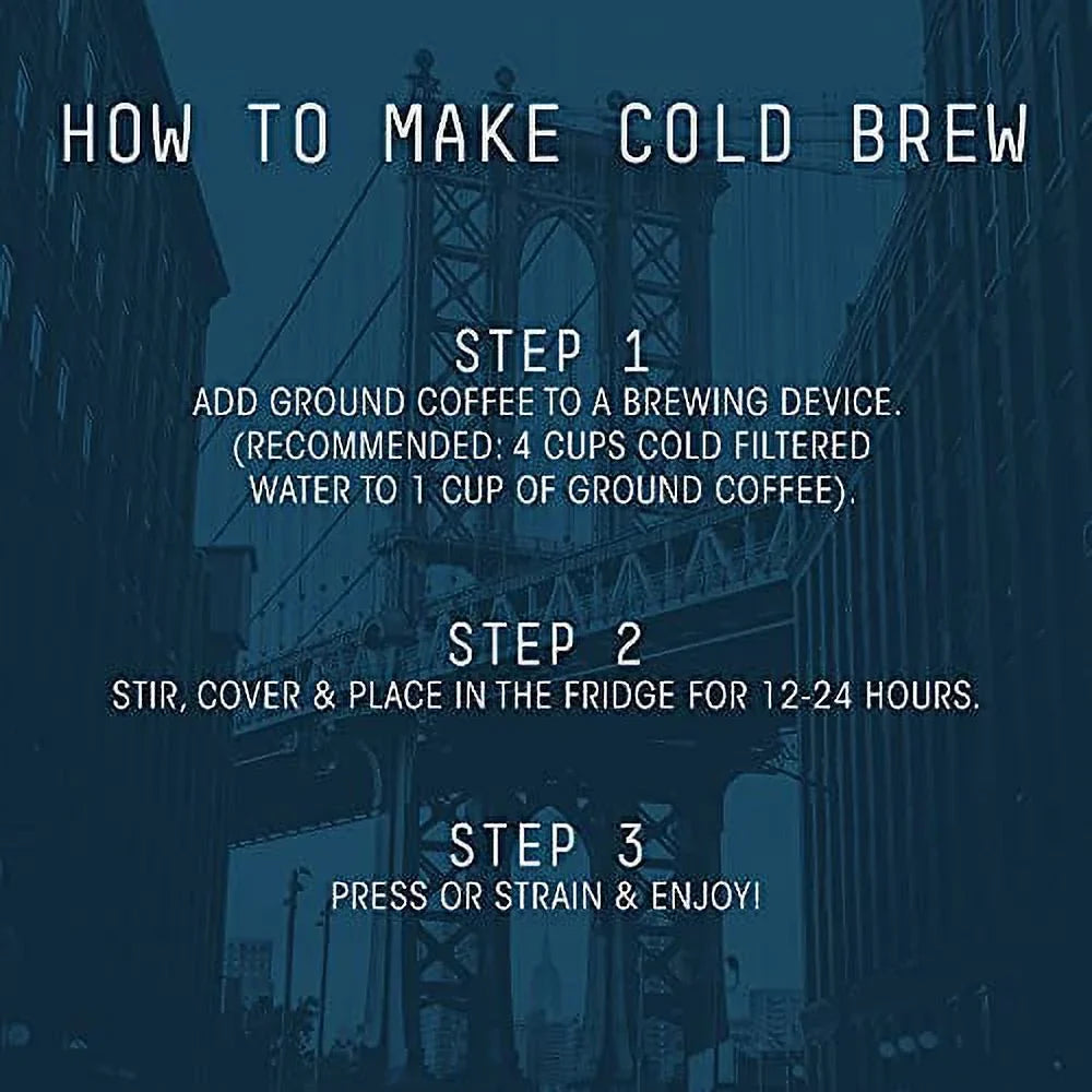 Stone Street Cold Brew Flavored Natural Caramel Nut Flavor, Low Acid, 100% Colombian, Gourmet Coffee, Coarse Ground, Dark Roast 1lb