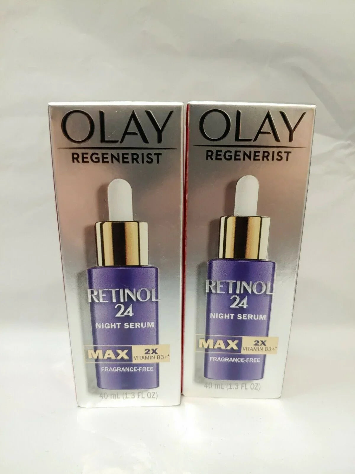 2 Olay Regenerist Retinol 24 Night Serum  Fragrance Free 1.3 oz, #9400