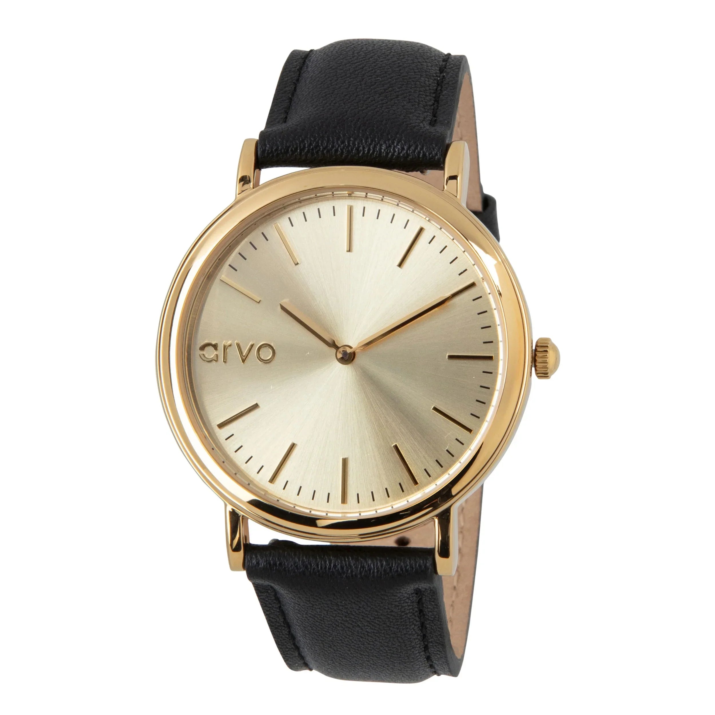 Arvo Gold Time Sawyer Watch - Black Leather