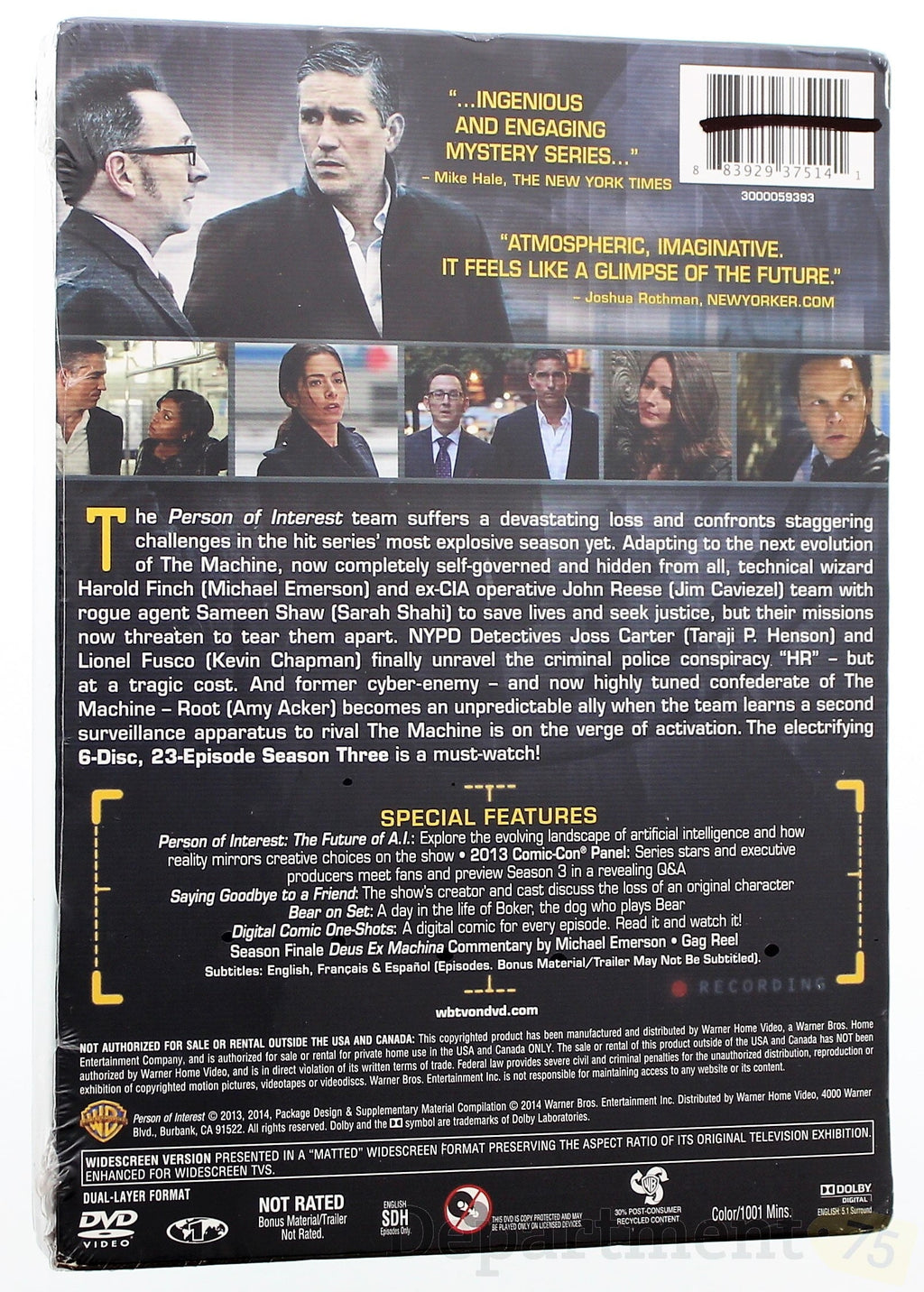 Person of Interest: The Complete Third Season (), Warner Home Video, Action & Adventure