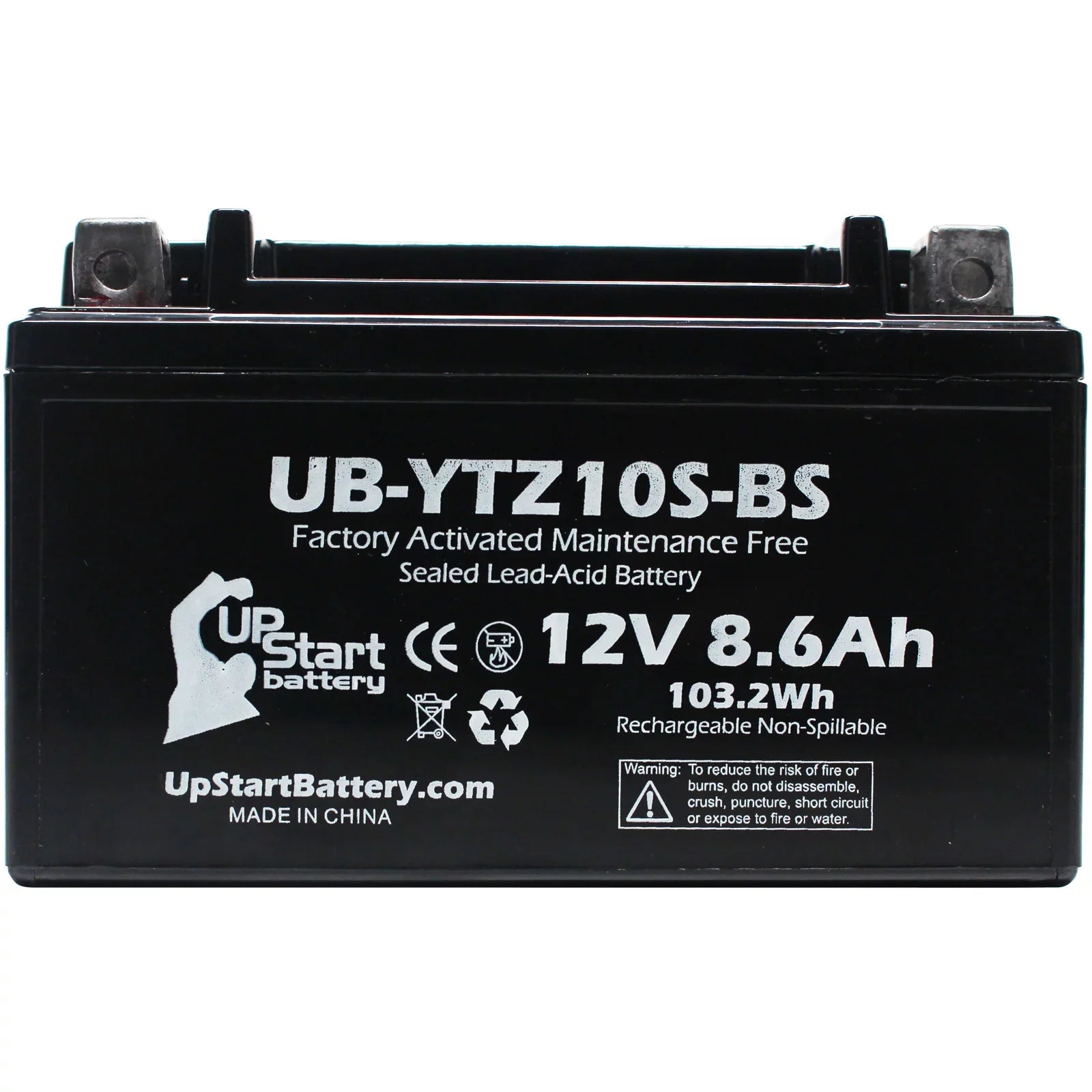 5-Pack UpStart Battery Replacement for 2010 Yamaha YFM35R Raptor 350CC Factory Activated, Maintenance Free,  Battery - 12V, 8.6Ah, -YTZ10S-