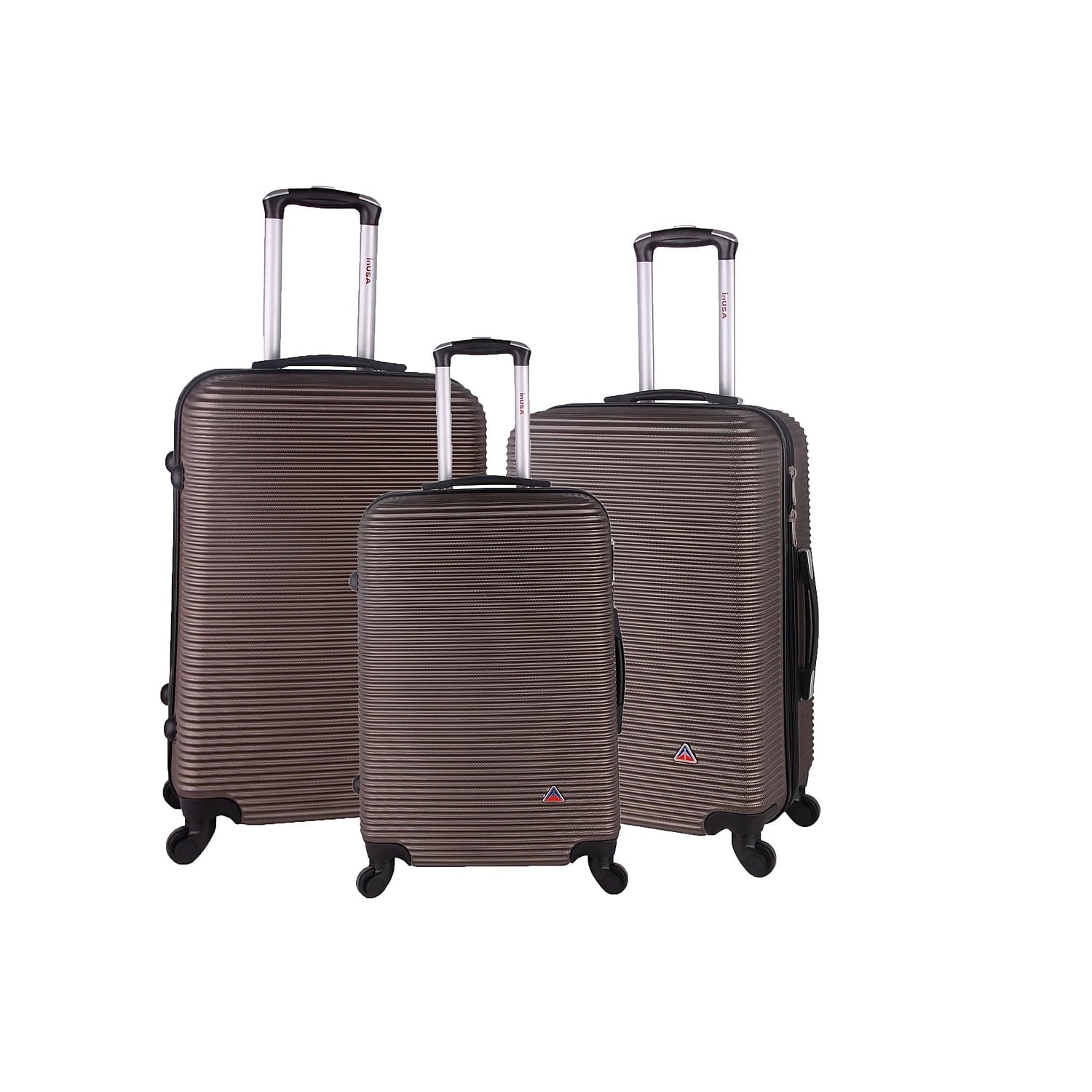 InUSA Royal 3-Piece Plastic Luggage Set Brown (-)