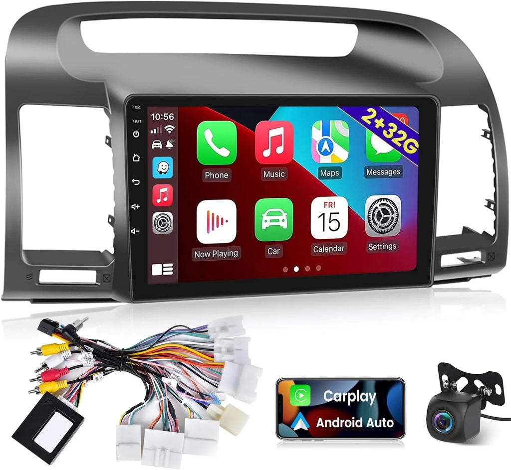 For Toyota Camry 2000-2006, 9 Inch Touchscreen Radio Built in Wireless Carplay and Andriod Auto with Mirror Link, WiFi, , Dual  + Rear View Camera 2+32G Android Car Stereo