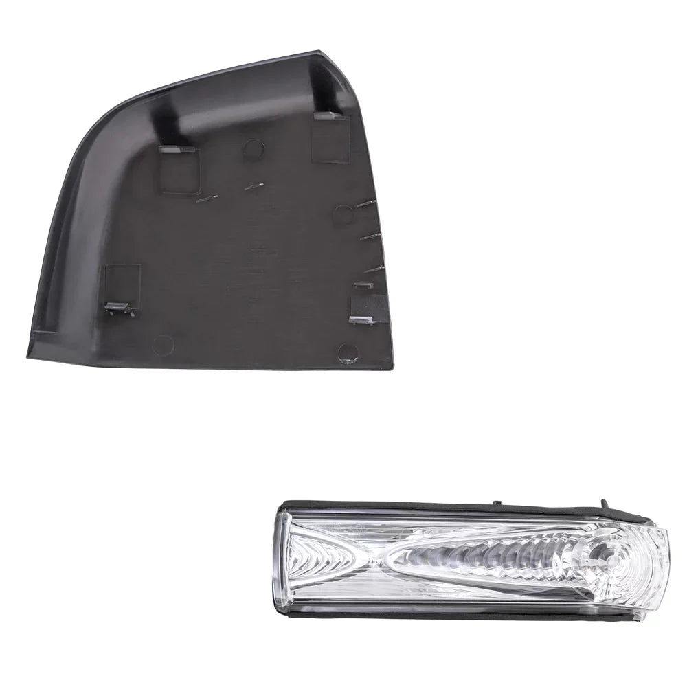 Brock Aftermarket Replacement Driver Left Door Mirror Cover Paint To Match Gray And Turn Signal Light Set Compatible With 2015-2021  Promaster City /Tradesman