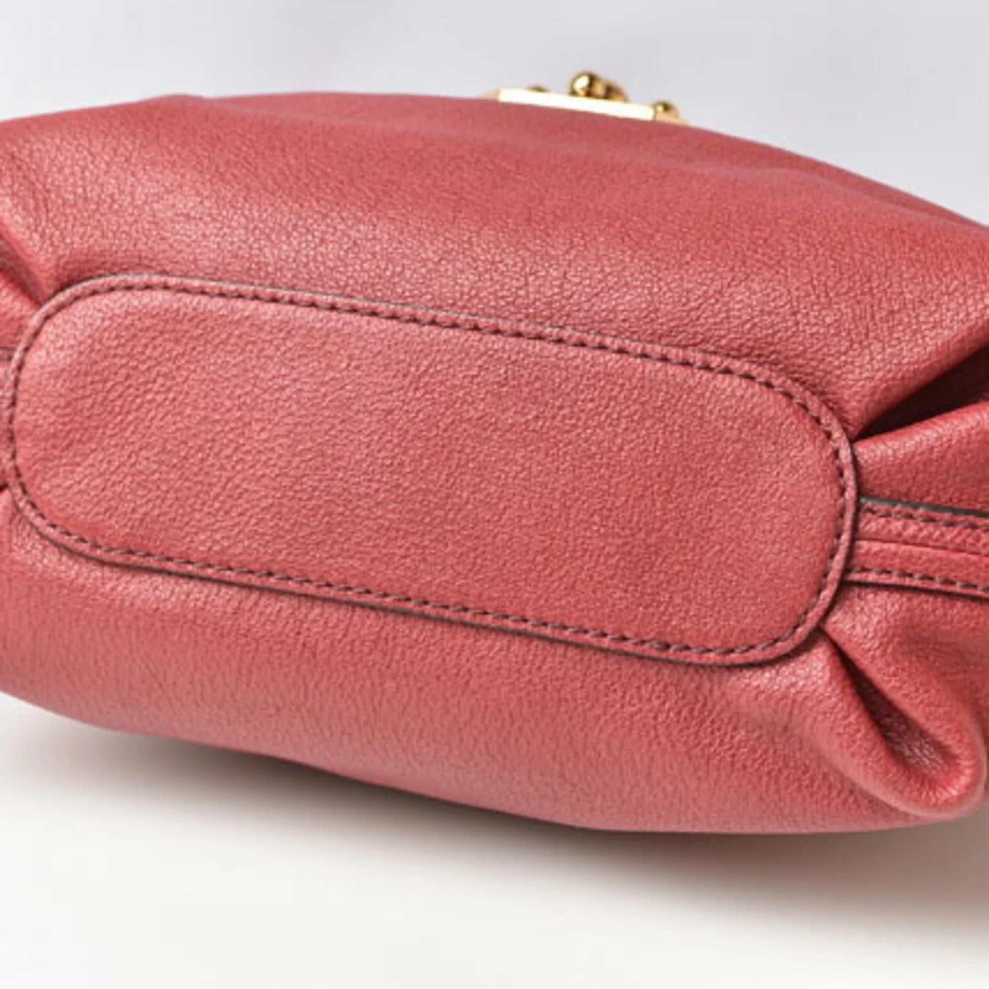 Pre-Owned Chloé Chloe handbag shoulder bag 2way  Elsie leather Bordeaux (Good)