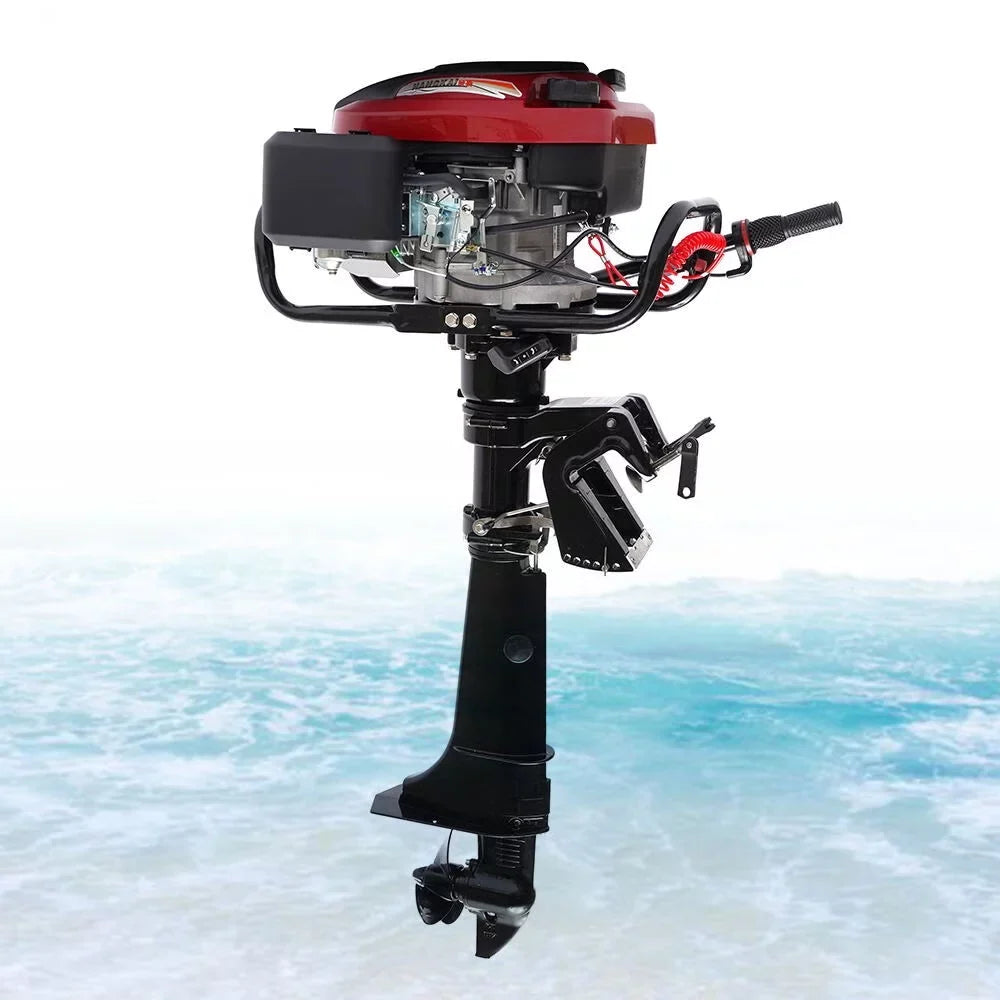 Wuzstar 4-Stroke 7  Outboard Motor Fishing Boat Yacht Engine Motor Air Cooling 196CC
