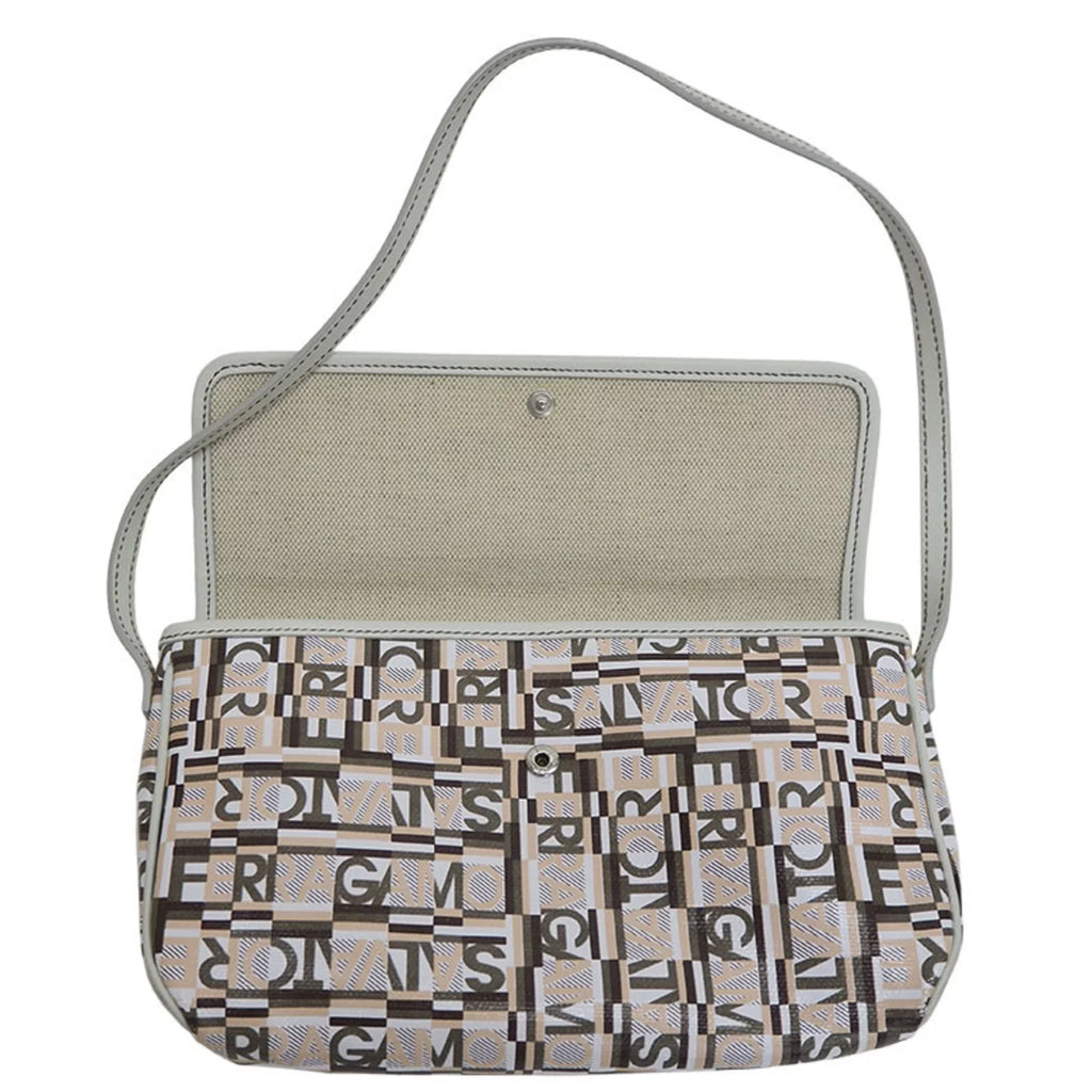 Pre-Owned Salvatore Ferragamo ,Leather Shoulder Bag Beige (Good)