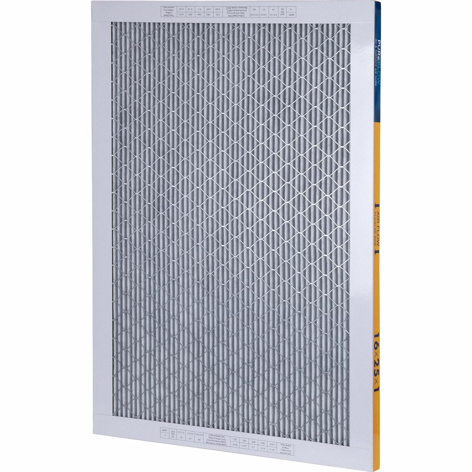 PureFlow, Home Furnace Air Filter 16x25x1, with 4 Layers of Advanced Filtration Technology, -13 Pack-of-2