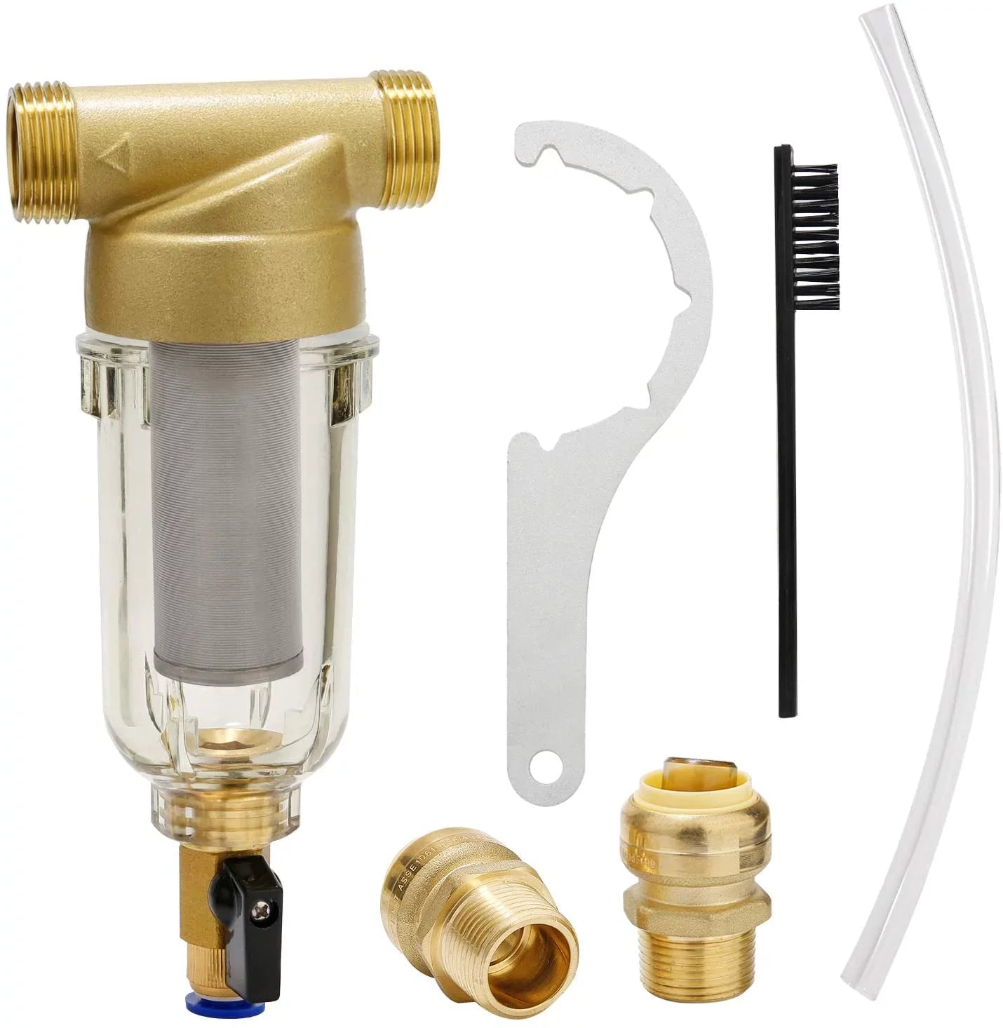 Roastove Spin Down Sediment Water Filter, Pre-Filter for Whole House, Contains Two 3/4" Push-to-Connect Fittings, Rated at 50 Micron