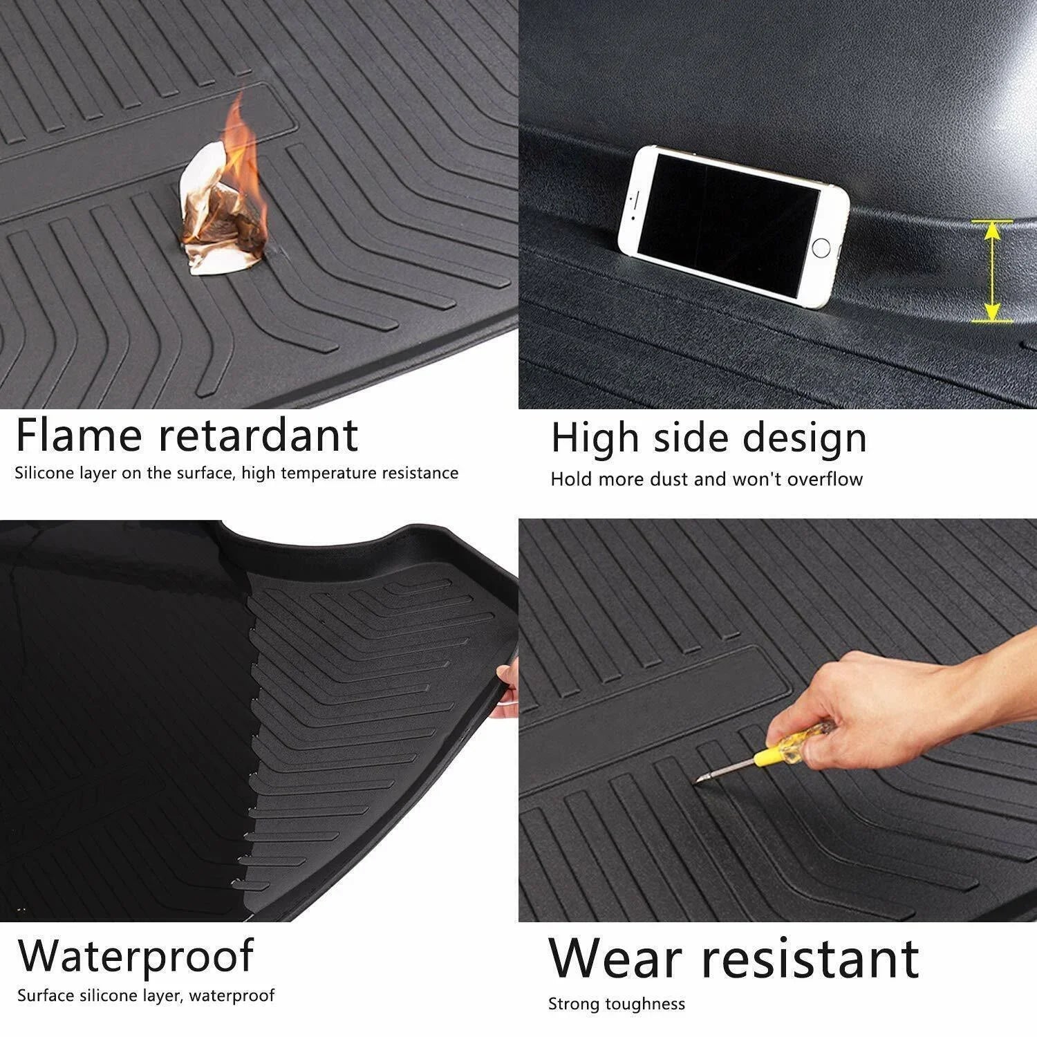 Trunk Liner  Cargo Mats for 2013-2017 Toyota Camry Easy to Clean Carpets