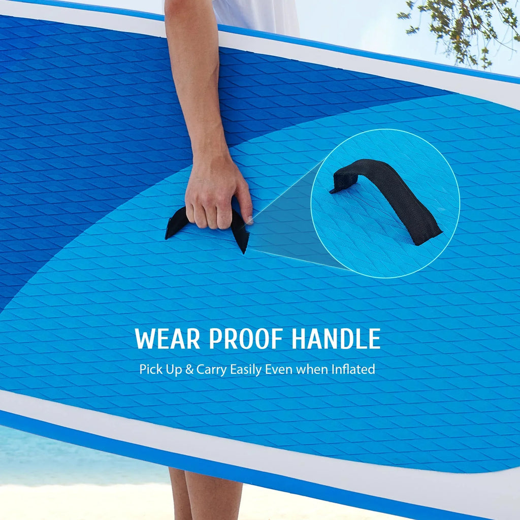 Preenex 10'6" Hybrid Inflatable Paddle Board for Adults Hybrid  Board Set w Air Pump, Blue