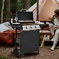 Kaireey 3 Burner  Propane Gas Grill, Stainless Steel 30,000  Patio Garden Barbecue Grill with Two Foldable Shelves