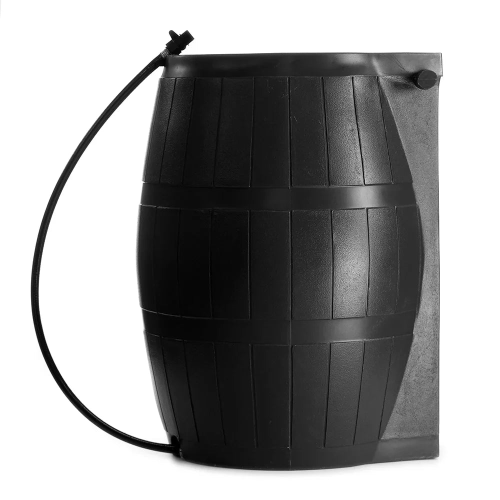 Outdoor 50-Gallon  Free Home Rain Water Barrel, Black (2 Pack)