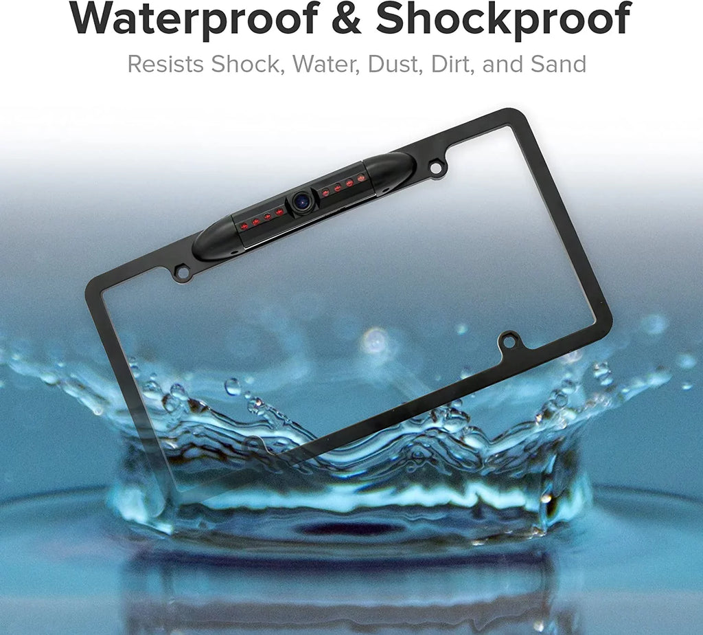 Backup Camera Rearview License Plate Frame for  KWV66BT -V66BT Black