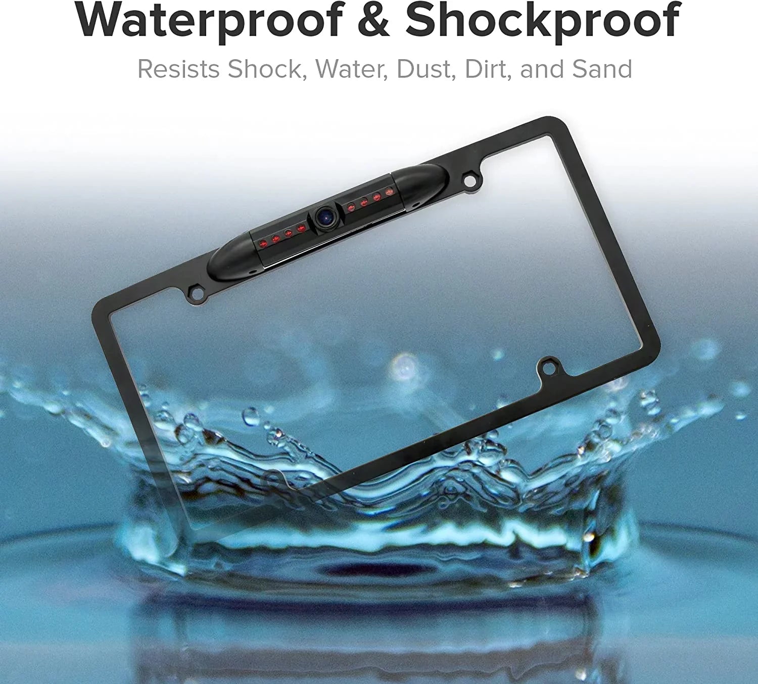 Backup Camera Rearview License Plate Frame for  KWV66BT -V66BT Black