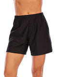 Sexy Dance Women's Swim Shorts Elastic Waist Swimsuit Bottoms Summer Tankini Boyshorts Solid Swim Trunks Black 3XL